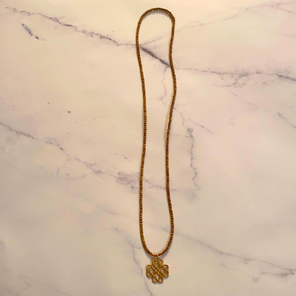 Beautiful Sandalwood Beads Gold and Pavé Diamond